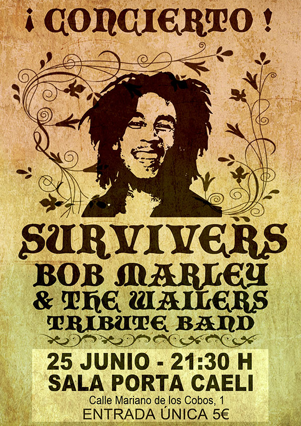 `Survivers `Bob Marley & The Wailers Tribute Band´ en la Sala Porta Caeli Global Music