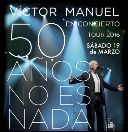 Entradas para VICTOR MANUEL 50 anos no es nada en concierto en Palacio de Ferias y Congresos FYCMA MaLAGAcorto