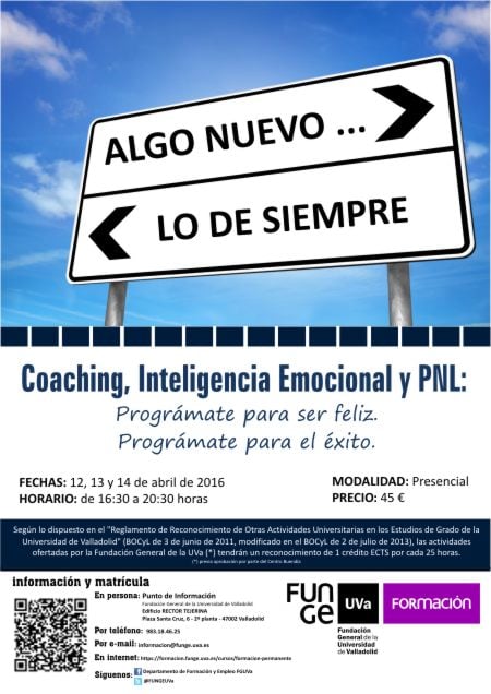 `Coaching, Inteligencia Emocional y PNL: Prográmate para ser feliz´ organizado por Funge