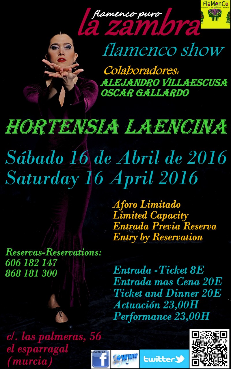 Flamenco puro: Hortensia Laencina en La Peña Flamenca La Zambra de Murcia