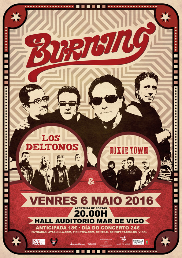 Burning, Los Deltonos y Dixie Town concierto en Vigo
