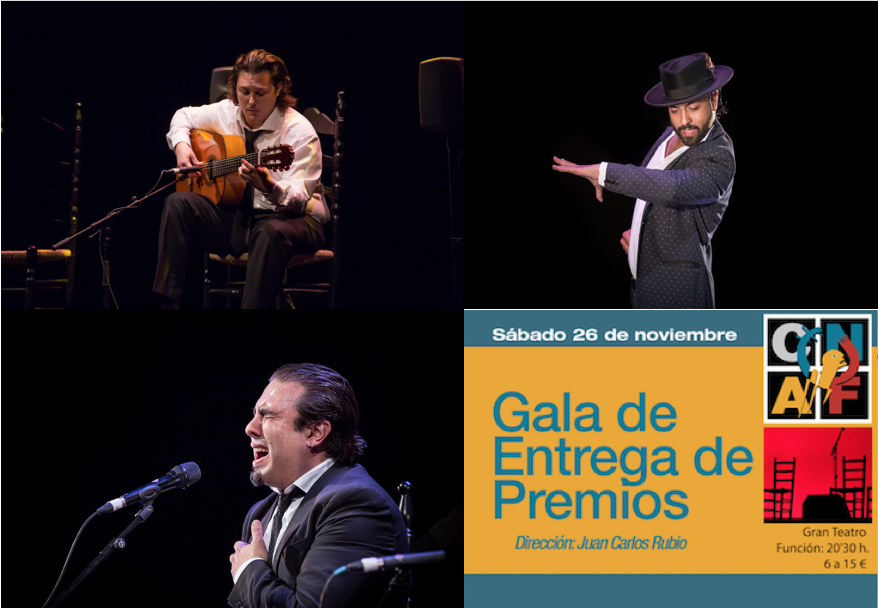 José Anillo, Barullo y El Currito, ganadores del XXI Concurso Nacional de Arte Flamenco, Sabado 26 en la Gala de entrega de Premios