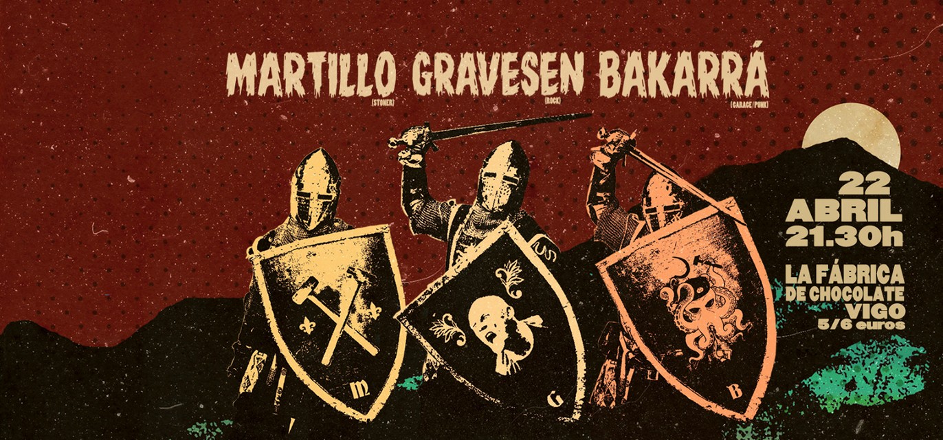 Barraka, Gravesen y Martillo concierto en La Fábrica de Chocolate club de Vigo