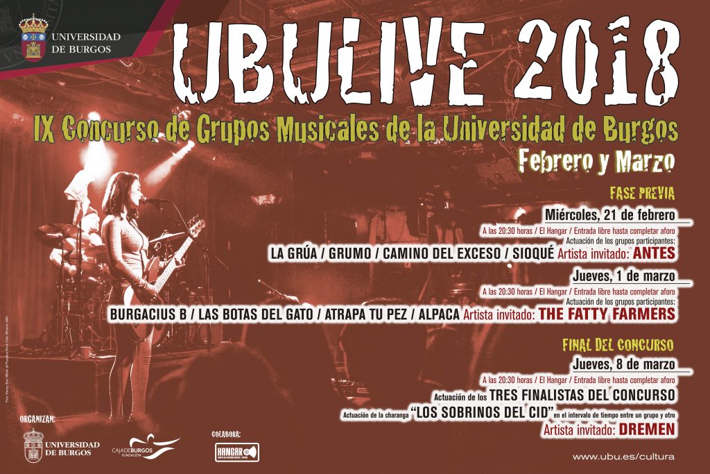 Ubulive 2018 Ix Concurso De Grupos Musicales De La Universidad De Burgos La Guía Go 3558