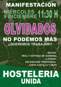 Cartel manifestación hostelería burgalesa