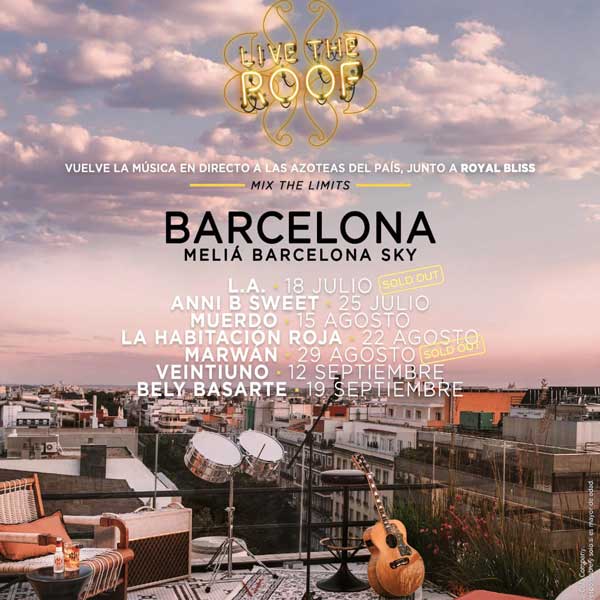 Concierto de Música en directo en las azoteas de Barcelona con Live the Roof en Meliá Barcelona Sky