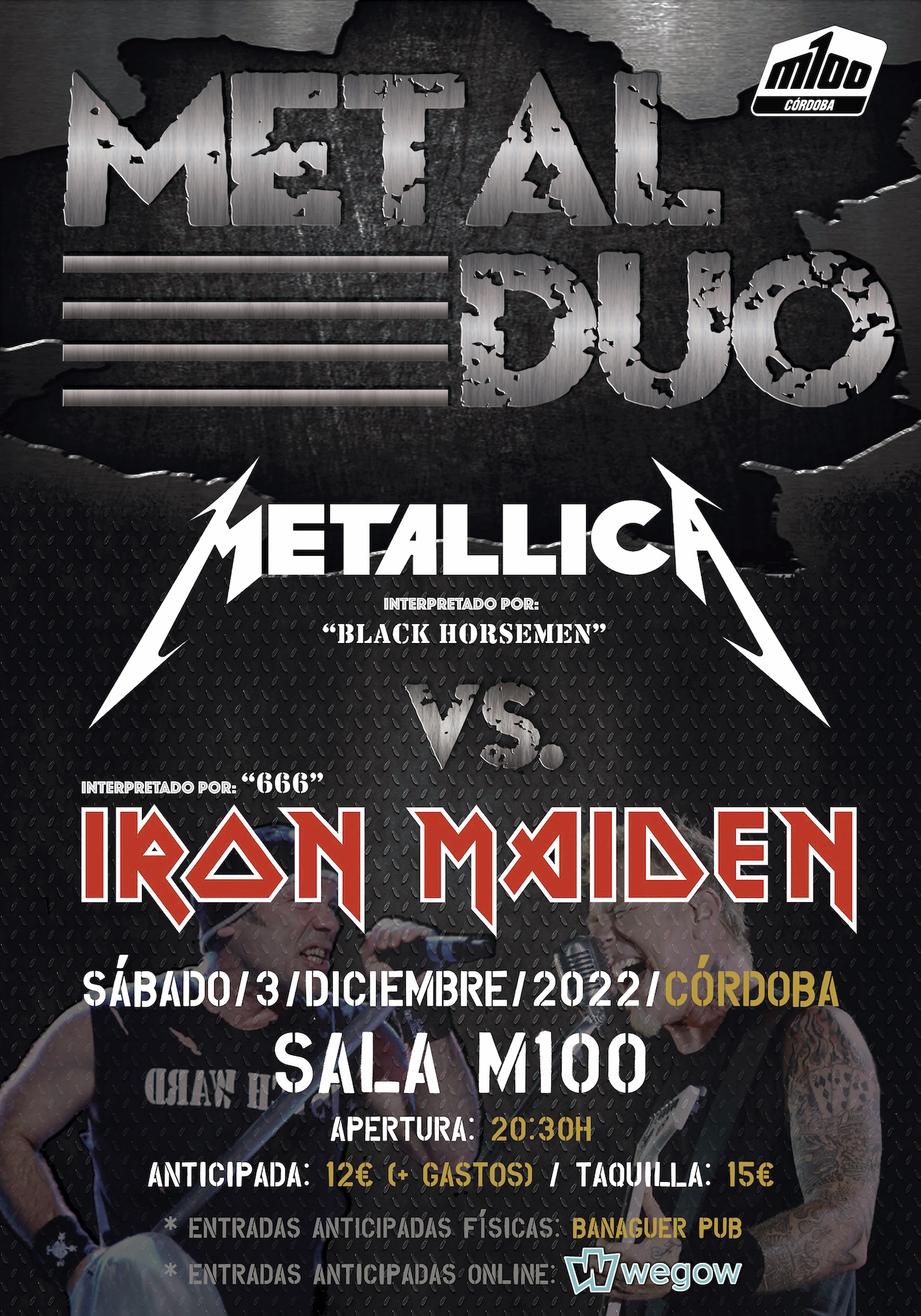 METAL DUO – Metallica Vs. Iron Maiden (Córdoba – Sala M100)