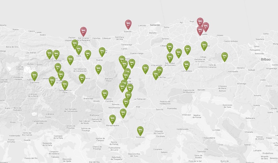 mapa puntos de carga vehiculos electricos