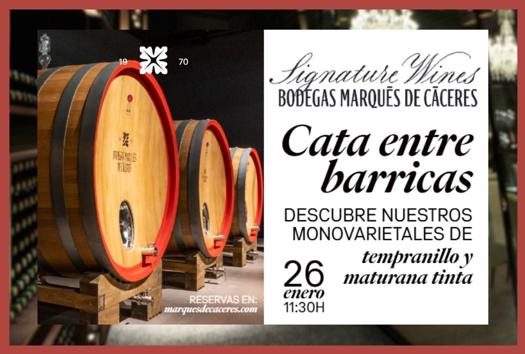 Cata entre barricas en Bodegas Marqués de Cáceres