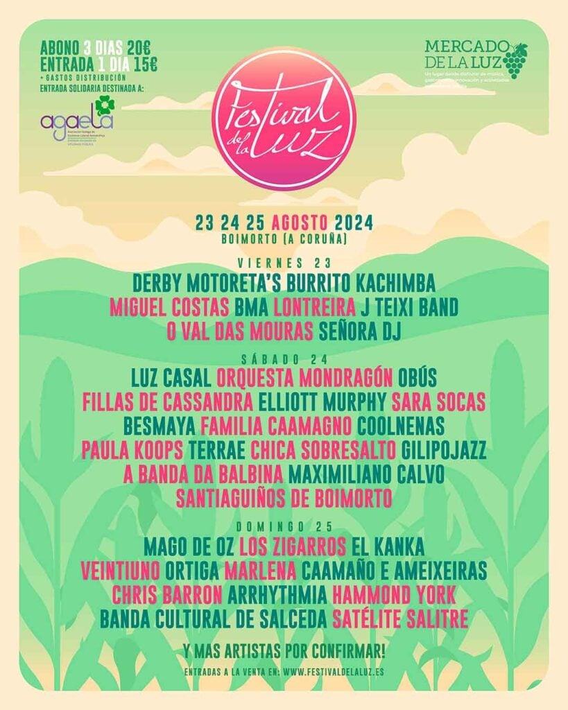 cartel por dias Festival de la luz 2024