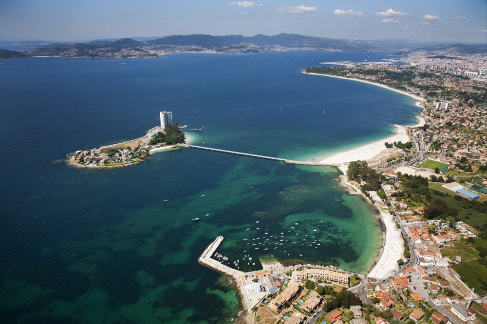 Vista aérea isla de Toralla. Vigo