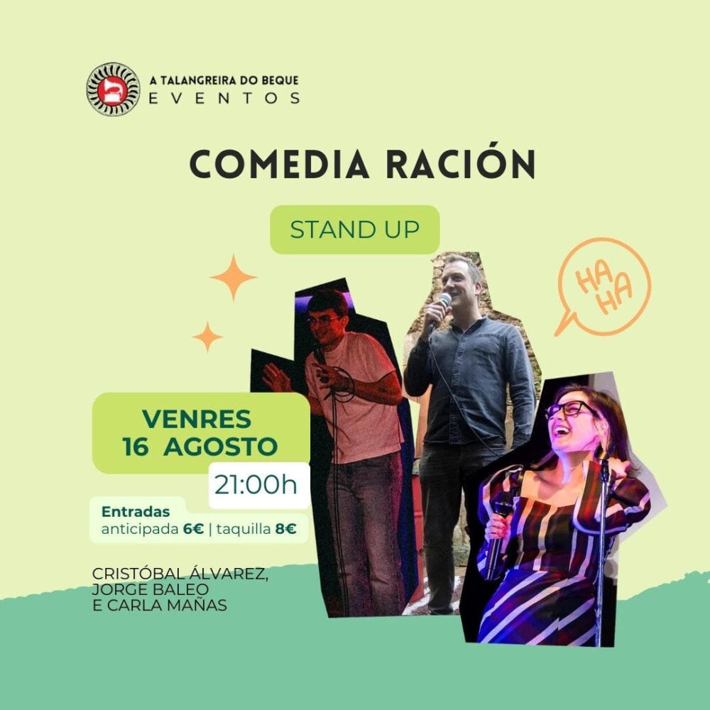 Comedia Ración, show de stand up comedy en A Talangreira do Beque de Moaña