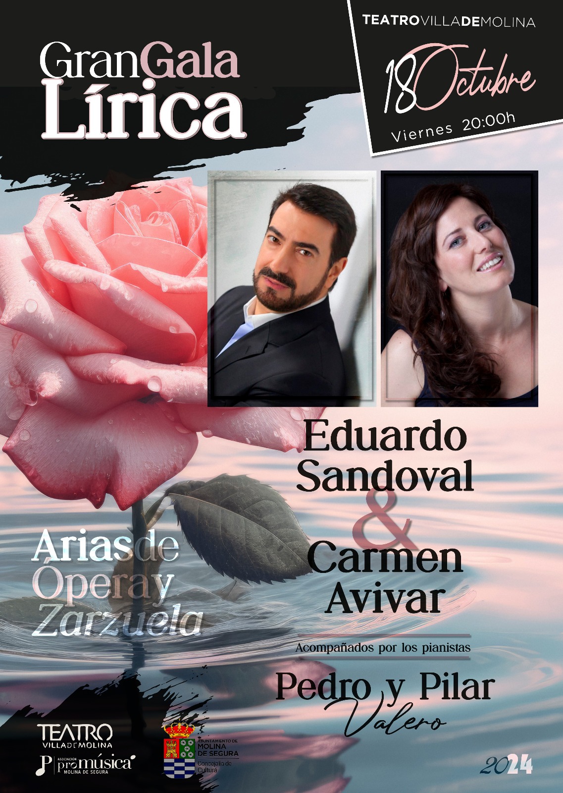 Gran Gala Lírica – Ópera y zarzuela con Carmen Avivar y Eduardo Sandoval en el Teatro Villa de Molina